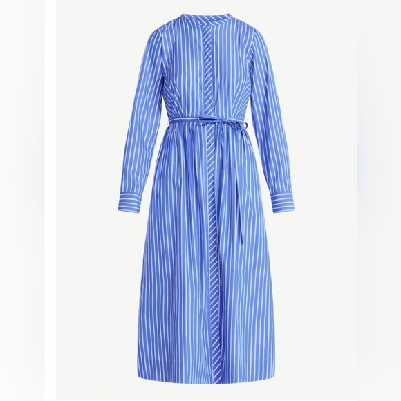 Free Assembly Dresses & Skirts - 100% Cotton Long Sleeve Blue Striped Belted Shirt Dress